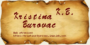 Kristina Burovac vizit kartica